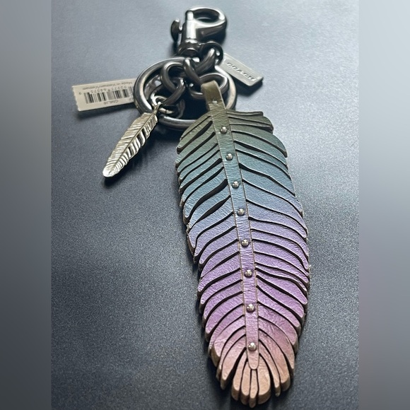 Coach Rainbow Feather Keychain Bagcharm - Picture 2 of 6